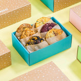 Office New York Cookies Monthly Subscription box with six assorted cookies neatly packed for office treats by Crumbs & Doilies